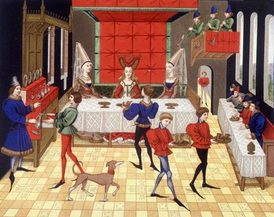 Felszolgálás egy chatelaine-ban – Renaud de Montauban római miniatúrájának fakszimile alkotó: (after) French School