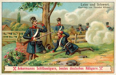 Ivódal a csata előtt (chromolitho) alkotó: (after) German School