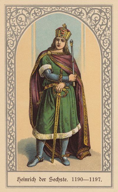 VI. Henrik, szent római császár (színes litográfia) alkotó: (after) German School