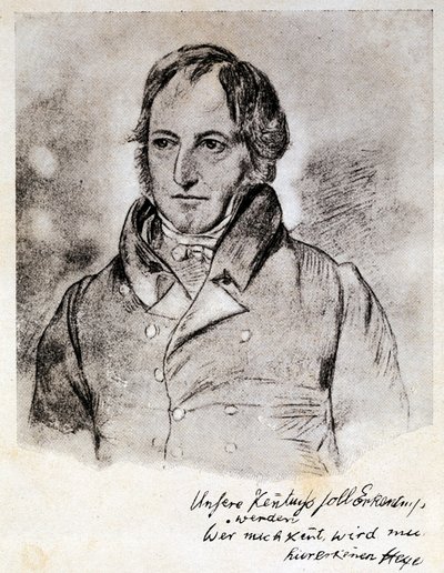 Georg Wilhelm Friedrich Hegel (1770-1831), német filozófus és idealista portréja. Metszet G. Hensel rajza után. alkotó: (after) German School
