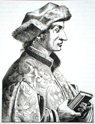 Sebastien Brant (kb. 1485-1521) portréja, J Scheible „Das Kloster” I. kötetéből, Stuttgart, 1845, illusztrálva a 19. század végén megjelent „History of Magic”-ben (litho) alkotó: (after) German School