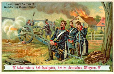Ima a csata alatt (chromolitho) alkotó: (after) German School