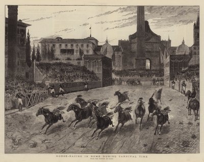 Lóverseny Rómában a karnevál idején (metszet) alkotó: (after) Italian School