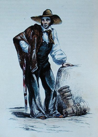 Roussillon lakója, illusztráció a „Les Francais Peint Par Eux-Memes”-ből, metszett Birouste alkotó: (after) Loubon