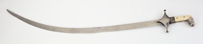 Shamshir, szablya (wootz acél, vas, elefántcsont, ezüst, sárgaréz és ragasztó) alkotó: (attr.to) Persian School