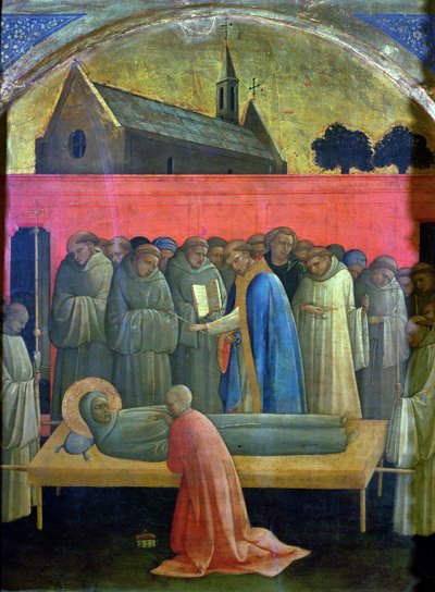 Szent Ferenc halála (olaj, tábla) alkotó: (c.1370 1425) Lorenzo Monaco