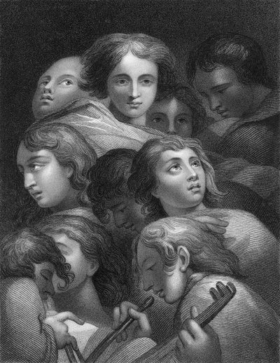 A fejek tanulmányozása (metszet) alkotó: (c.1489-1534) (after) Correggio