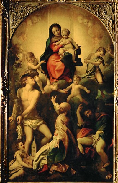 A Szent Sebestyén Madonna ... alkotó: (c.1489 1534) Correggio