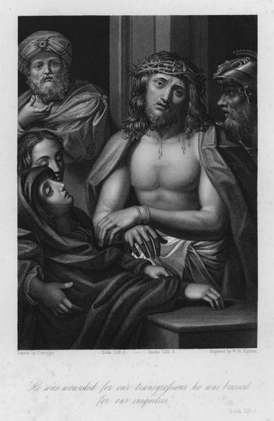 Krisztus tövisekkel megkoronázva, Ézsaiás LIII, 5 (metszet) alkotó: (c.1489 1534) (after) Correggio