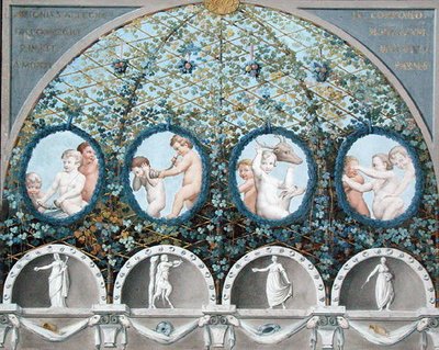Tervezés mennyezeti freskóhoz, megjelent 1780 körül (gouache, tus és akvarell maratott alapon) (lásd még: 192025-026 alkotó: (c.1489 1534) (after) Correggio