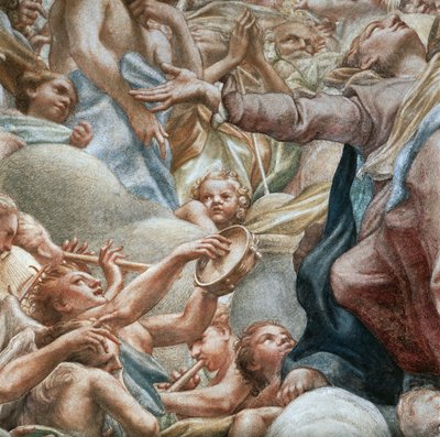 Angyalok zenélnek, a Szűz mennybemenetele részlete alkotó: (c.1489 1534) Correggio