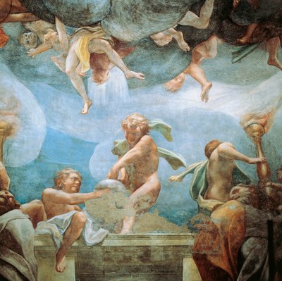 Efebek az erkélyen, részlet a Szűz mennybemeneteléből alkotó: (c.1489 1534) Correggio
