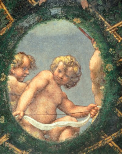 Ovát kerubokkal, Antonio Allegri Da Correggio (1489-1534) freskója, Apátnő szobája, San Paolo kolostor, Parma, Olaszország alkotó: (c.1489 1534) Correggio