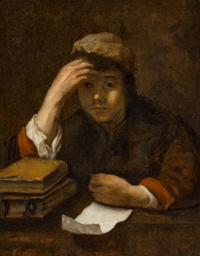 Egy fiú olvas (olaj, vászon) alkotó: (studio of) Rembrandt Harmensz. van Rijn