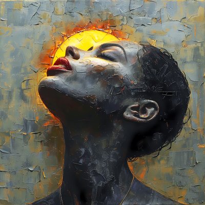 Hold és nő festmény, vászon és fal Art eladó, fali nappali dekoráció alkotó: F. Abderrahim