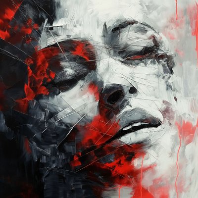 Painting about pain  suffering, Olcsó fali dekoráció eladó alkotó: F. Abderrahim