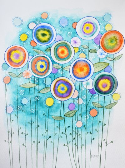 Absztrakt virágok alkotó: Marys Watercolors