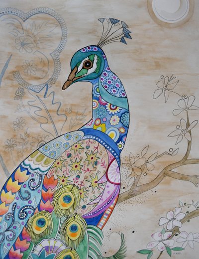 Büszke páva alkotó: Marys Watercolors