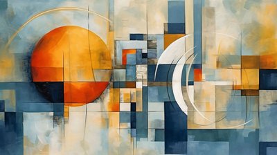 Absztrakt geometriai formák háttér, Matematika tanítása, vászon nyomtatás igény szerint alkotó: F. Abderrahim