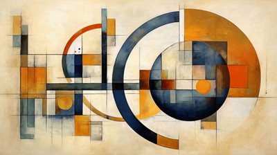 Matematika  Geometria absztrakt festmény formák, online egyéni vászon nyomatok alkotó: F. Abderrahim