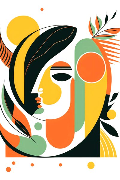 Minimal absztrakt, Boho vonalak és formák, Picasso stílus ,vászon nyomtatás igény szerint alkotó: F. Abderrahim