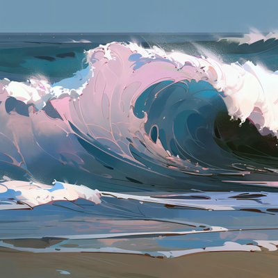 Ocean Beach gyönyörű hullámok és víz, Otthoni fali dekoráció hálószobába alkotó: F. Abderrahim