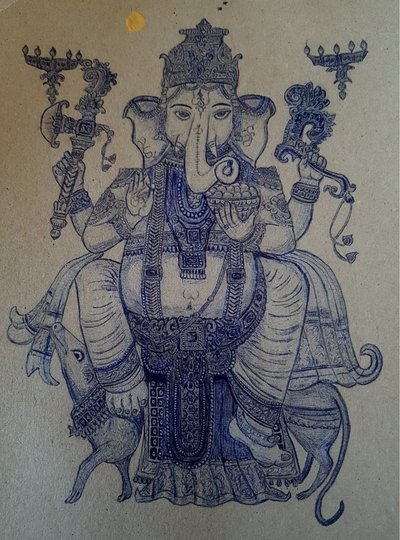 Ganesha meglovagolja Vahana-t. alkotó: Andy Schweigard