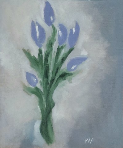 Lila tulipánok alkotó: M. Vet
