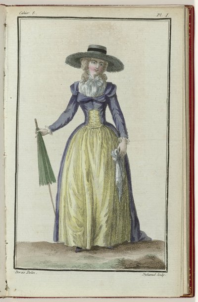 Cabinet des Modes vagy New Modes, 1786. március 1., 8. jegyzetfüzet, pl. én alkotó: A.B. Duhamel