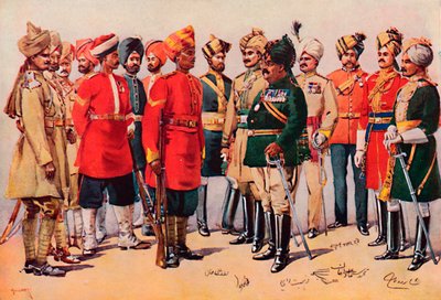 "Indiai katonák csoportja", 1913 alkotó: AC Lovett