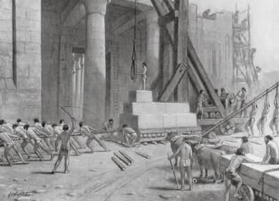 Föníciai mesteremberek templomot építenek Salamon számára (lithó) alkotó: A.C. Weatherstone
