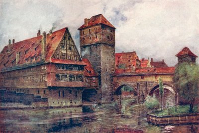 A Henkersteg a Wasserturmmal, Nürnberg, Németország, c1905 alkotó: AG Bell
