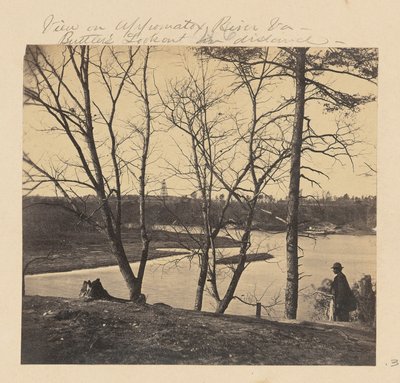 Kilátás az Appomattox folyóra, Virginia. A távolban a Butler-kilátó alkotó: A.J. Russell