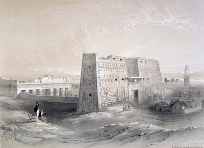 „Edfu templom, Egyiptom”, 19. század alkotó: AR Grieve