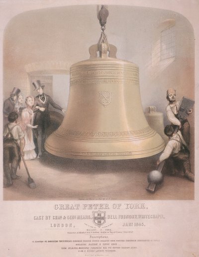 Kilátás a Yorki Nagy Péter harangjára, 1845. alkotó: AR Grieve
