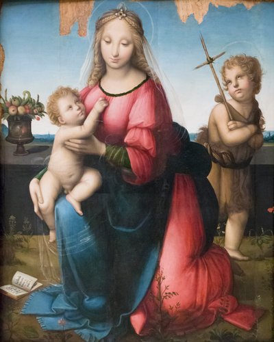 Madonna és gyermek a fiatal Szent Jánossal, Andrea Piccinellivel, il Brescianino néven (olaj a panelen) alkotó: A. (1485 c.1525) Piccinelli