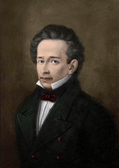 Giacomo Leopardi (1798-1837) portréja A. Ferrazzi portréjából - alkotó: A. (after) Ferrazzi