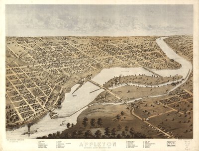 Appleton, Outagamie megye, Wisconsin 1867. LOC 73694533 alkotó: A.; Chicago Lithographing Co. Ruger
