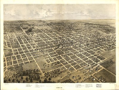 Bloomington, Illinois 1867. LOC 73693345 alkotó: A.; Chicago Lithographing Co. Ruger