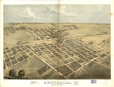 Centralia, Marion Co., Illinois 1867. LOC 73693347 alkotó: A.; Chicago Lithographing Co. Ruger