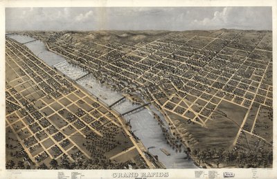 Grand Rapids, Michigan 1868. LOC 73693428 alkotó: A.; Chicago Lithographing Co. Ruger