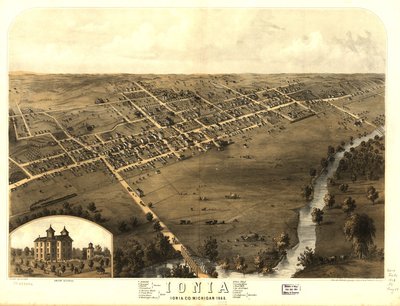 Ionia, Ionia Co, Michigan 1868. LOC 73693432 alkotó: A.; Chicago Lithographing Co. Ruger