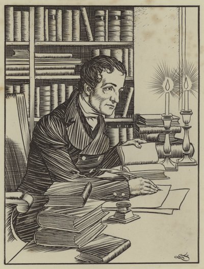 Illusztráció Charles Lamb Elia esszéihez (litho) alkotó: A. Garth Jones