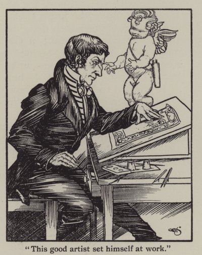 Illusztráció Charles Lamb Elia esszéihez (litho) alkotó: A. Garth Jones