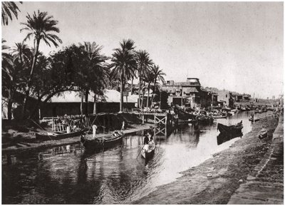 Ashar Creek a Shatt al-Arabhoz vezet, Basra, Irak, 1925. alkotó: A. Kerim