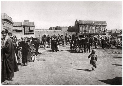 A bazár tér Bászrában, Irakban, 1925 alkotó: A. Kerim