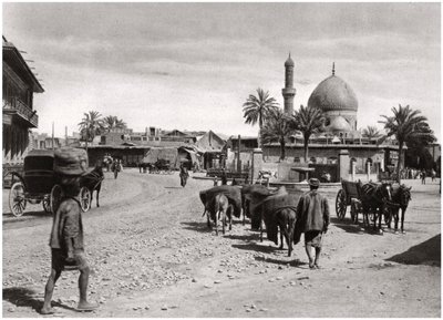 Kilátás az utcára az Északi Kapu felől, Bagdad, Irak, 1925. alkotó: A. Kerim