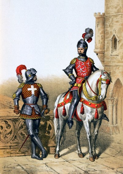 A párizsi íjászok kapitánya és egy lovas, 15. század, 1887 alkotó: A. Lemercier