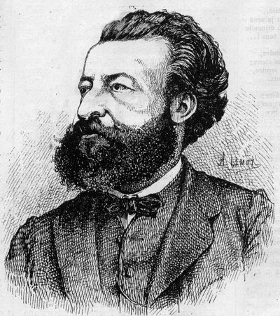 Ulrich de Fonvielle (1833-1911), francia újságíró és irodalmár portréja – Lemot metsze 1870-ből alkotó: A Lemot