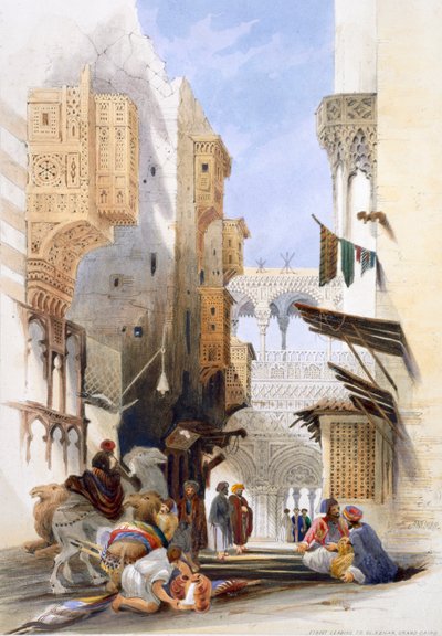 "El Azharba vezető utca, Grand Cairo", Egyiptom, 1846 alkotó: A Margaretta Burr